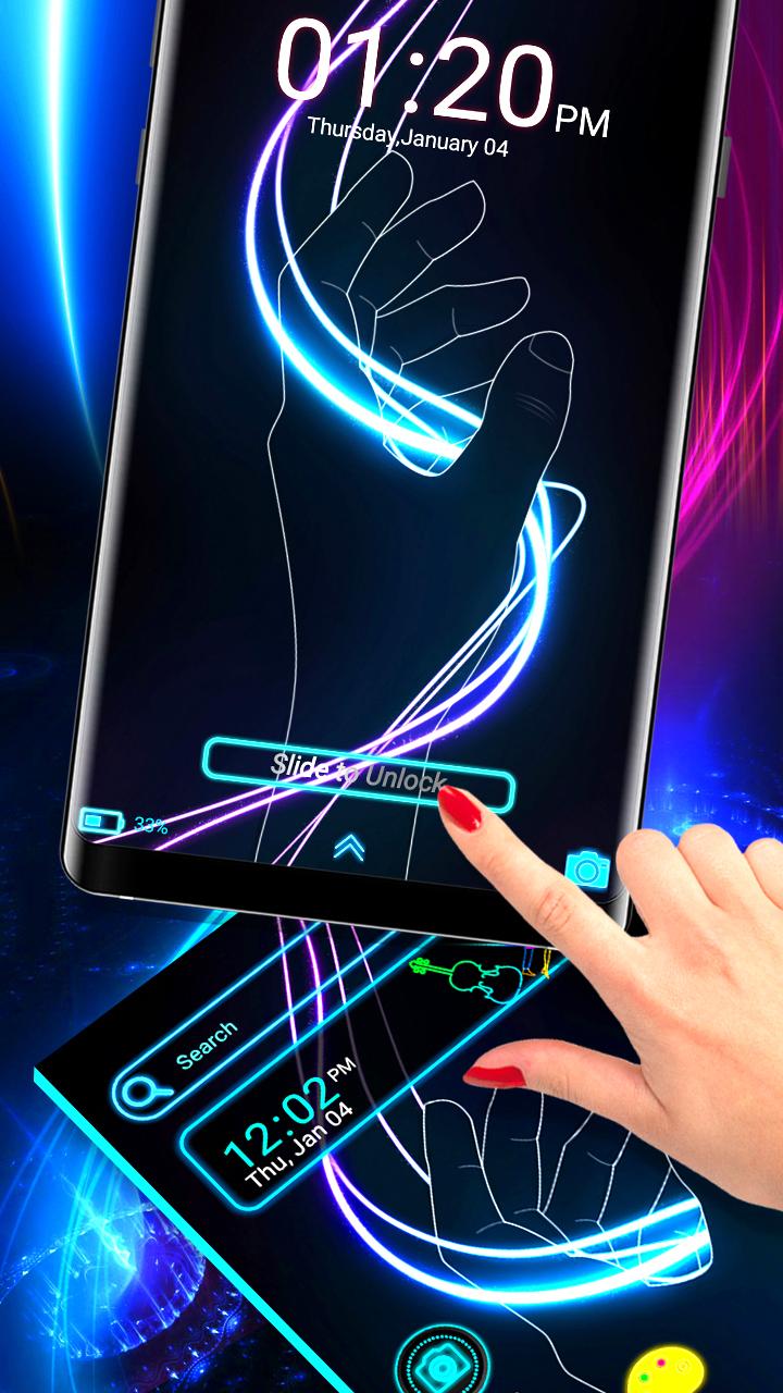 اسکرین شات 5 برنامه Neon Launcher Theme