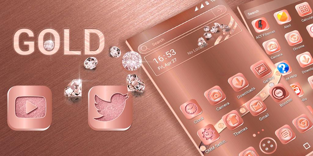 اسکرین شات 1 برنامه Rose Gold Launcher Theme
