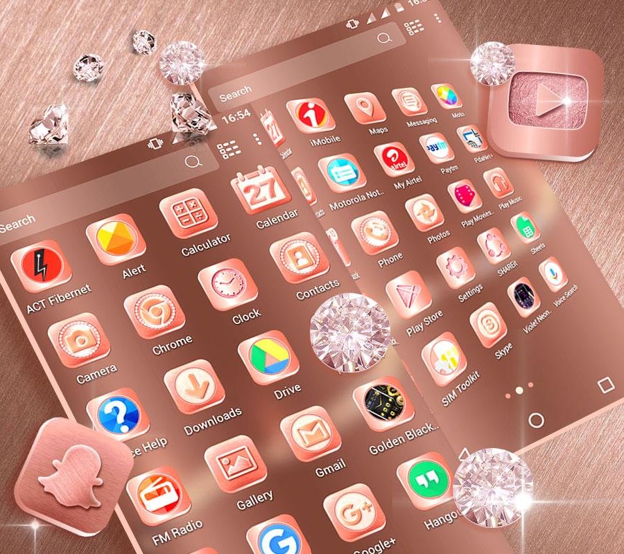 اسکرین شات 4 برنامه Rose Gold Launcher Theme