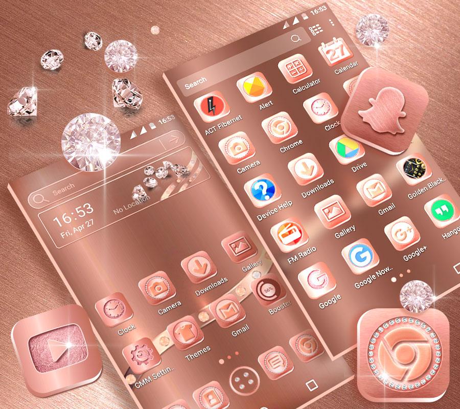 اسکرین شات 2 برنامه Rose Gold Launcher Theme