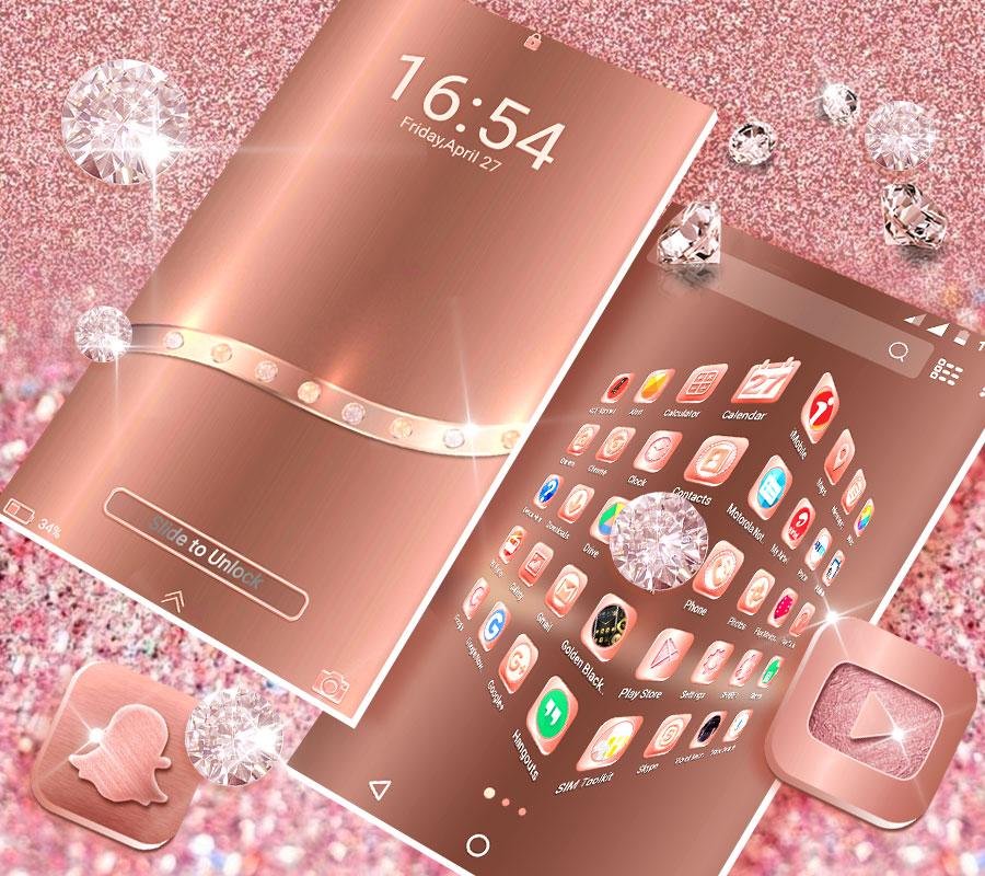 اسکرین شات 6 برنامه Rose Gold Launcher Theme