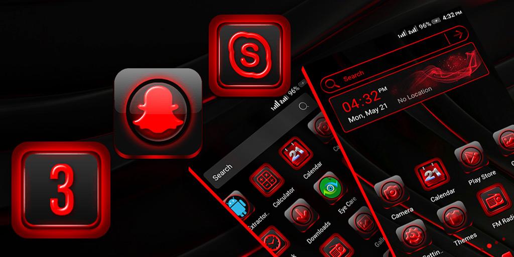 اسکرین شات 1 برنامه Red Black Launcher Theme