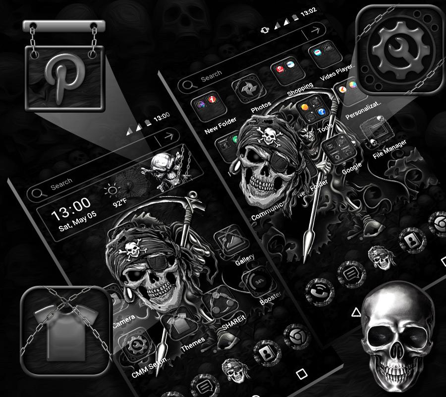 اسکرین شات 3 برنامه Skull Devil Launcher Theme