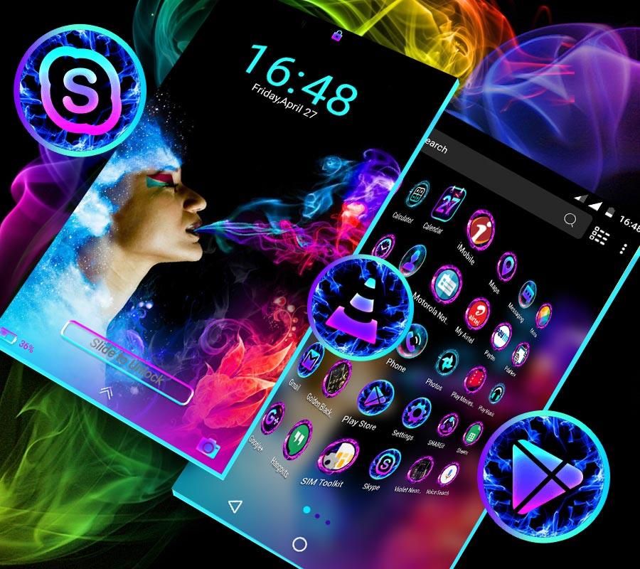 اسکرین شات 6 برنامه Smoke Colors Launcher Theme