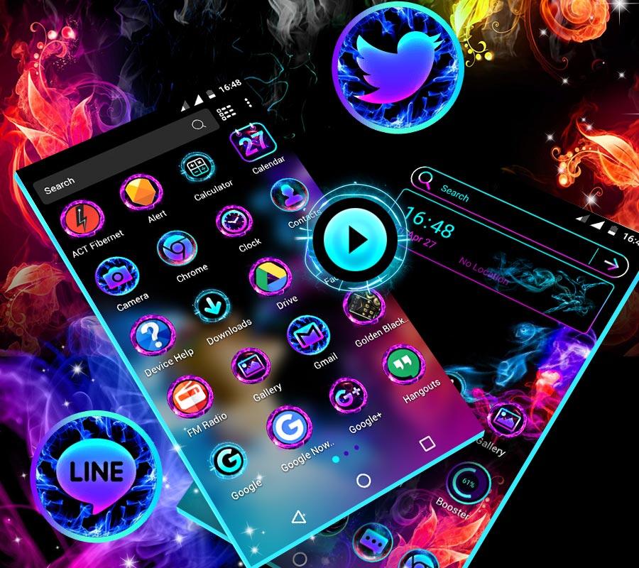 اسکرین شات 2 برنامه Smoke Colors Launcher Theme