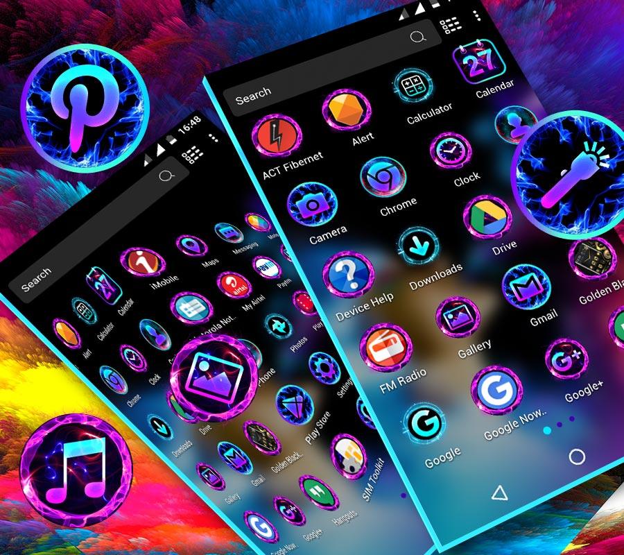 اسکرین شات 3 برنامه Smoke Colors Launcher Theme