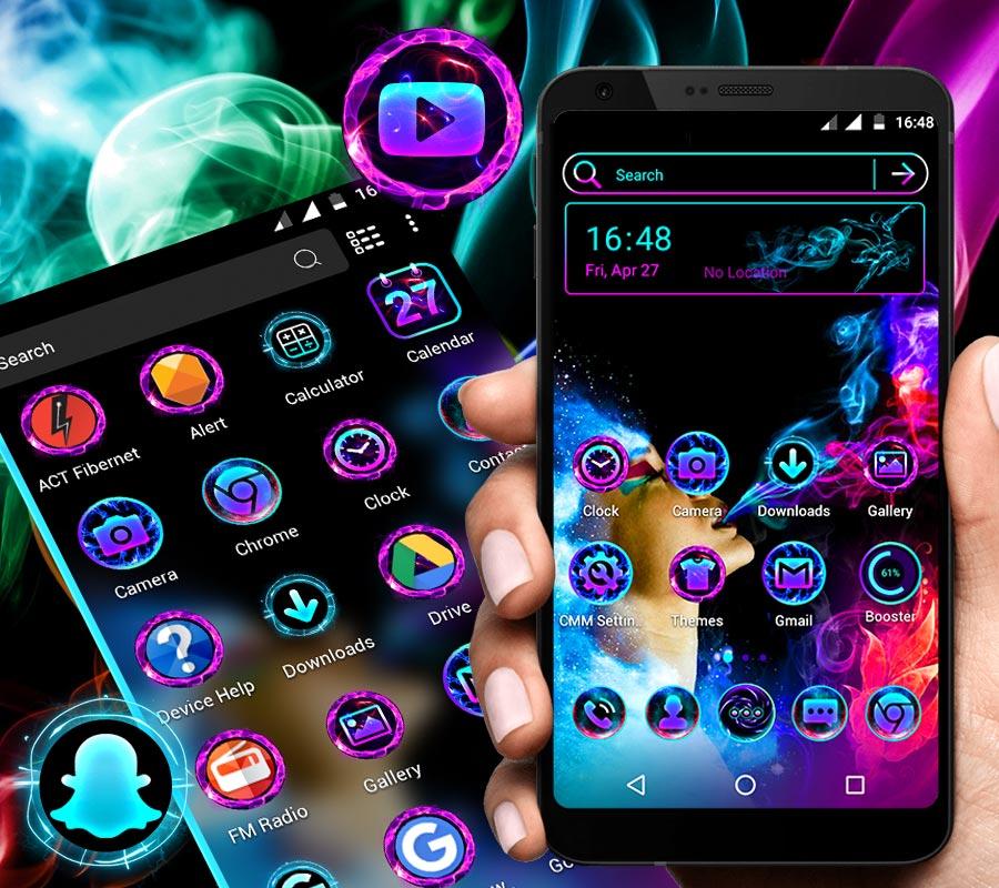 اسکرین شات 4 برنامه Smoke Colors Launcher Theme