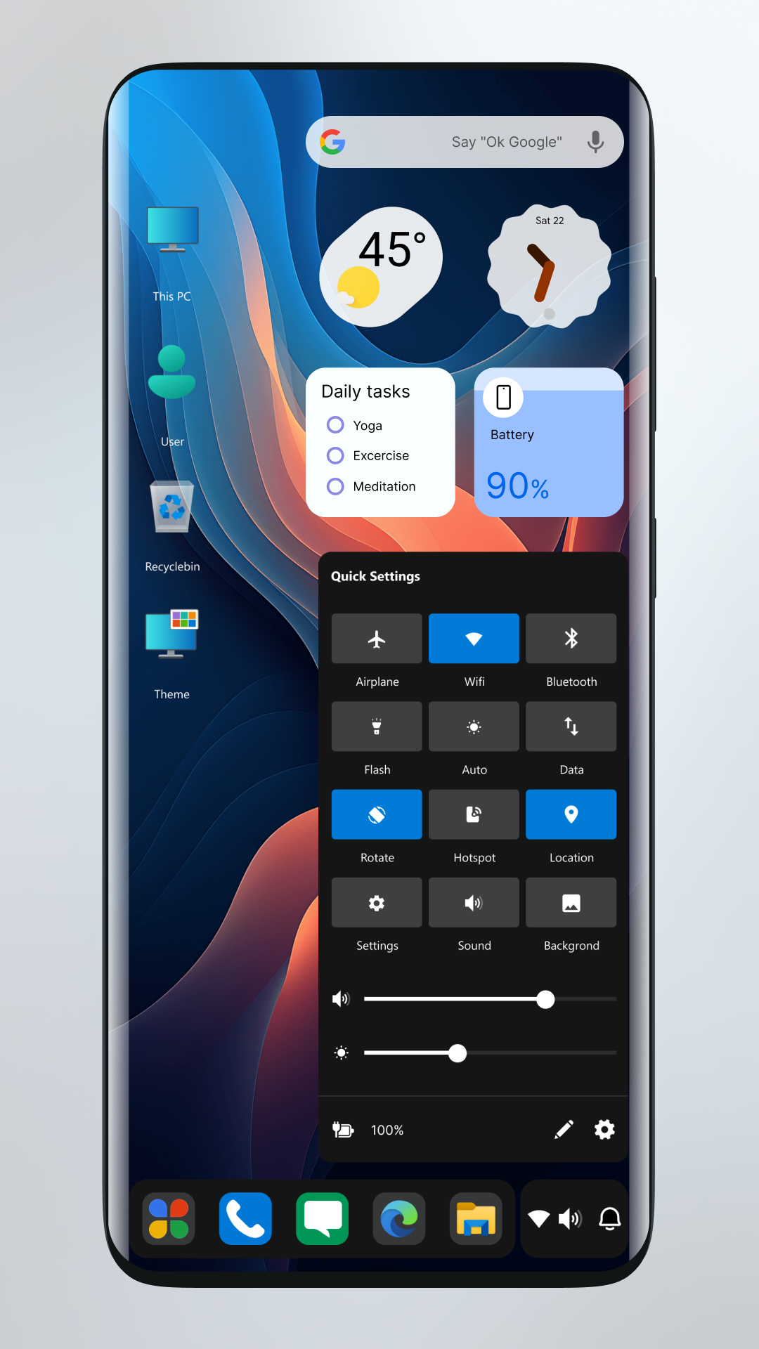 اسکرین شات 3 برنامه Win 11 Launcher Pro