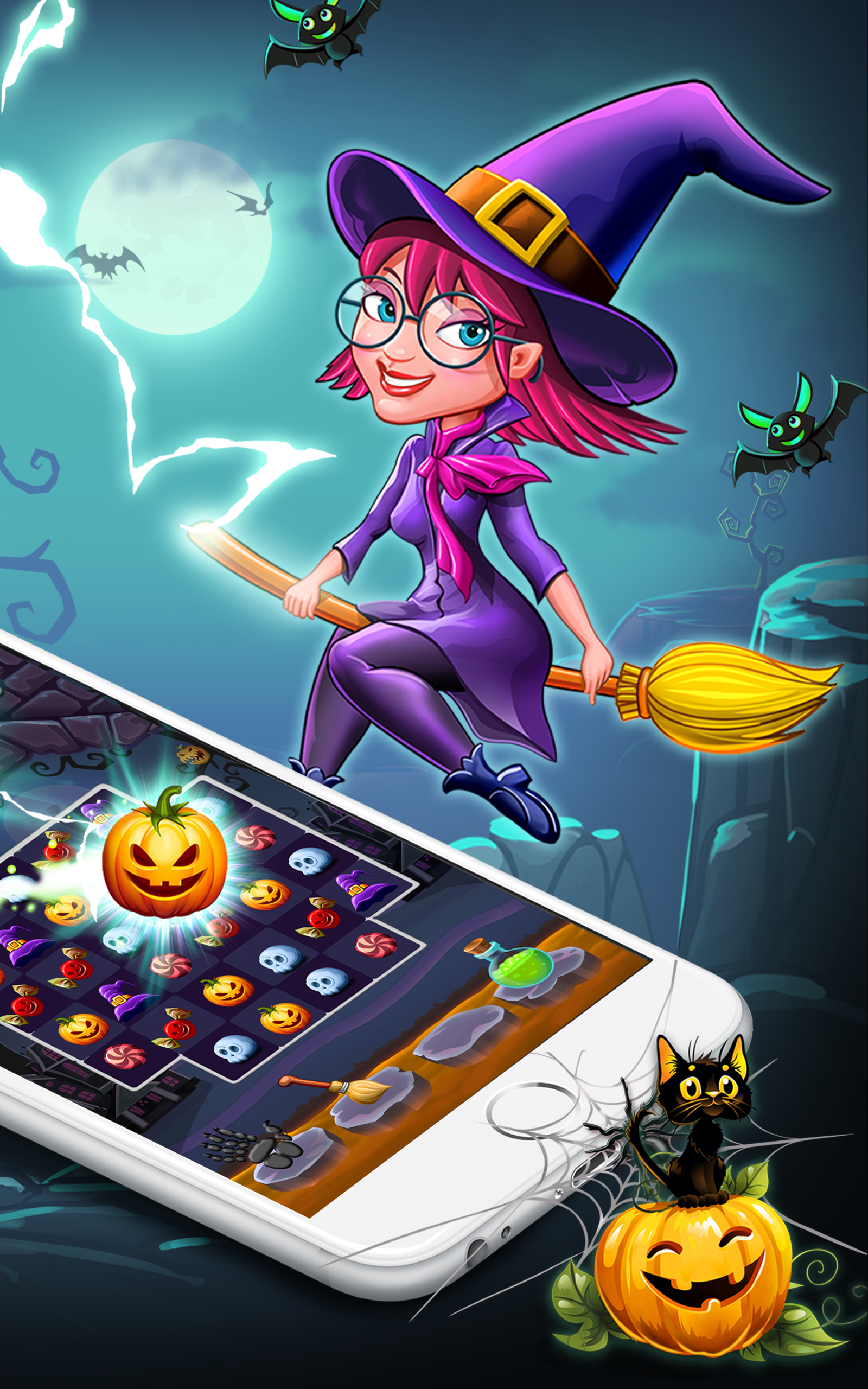 اسکرین شات 7 بازی Witch Connect - Halloween game