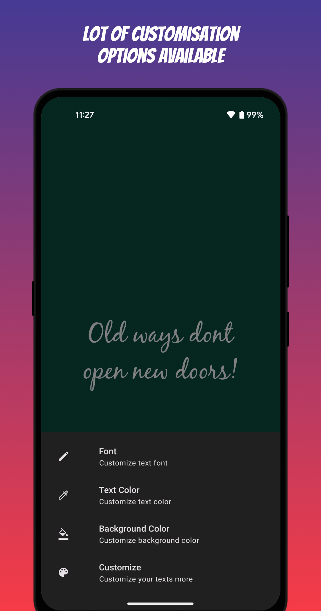 اسکرین شات 5 برنامه TexWalls! - Text Wallpapers