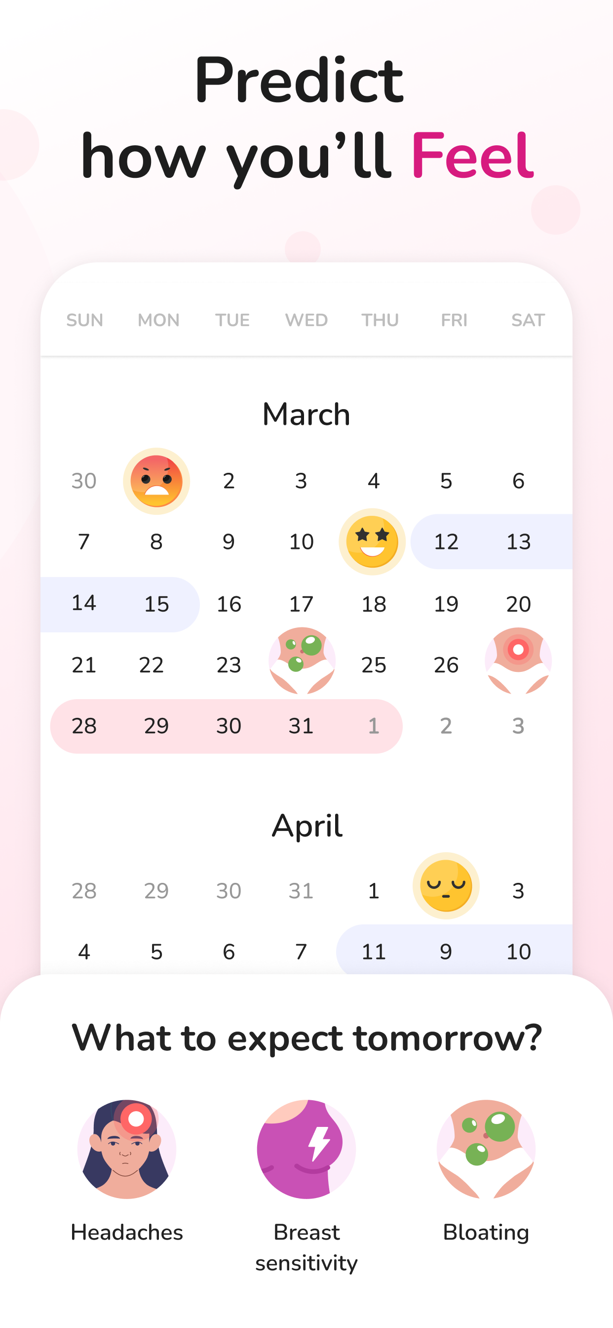 اسکرین شات 3 برنامه Period Tracker and Calendar
