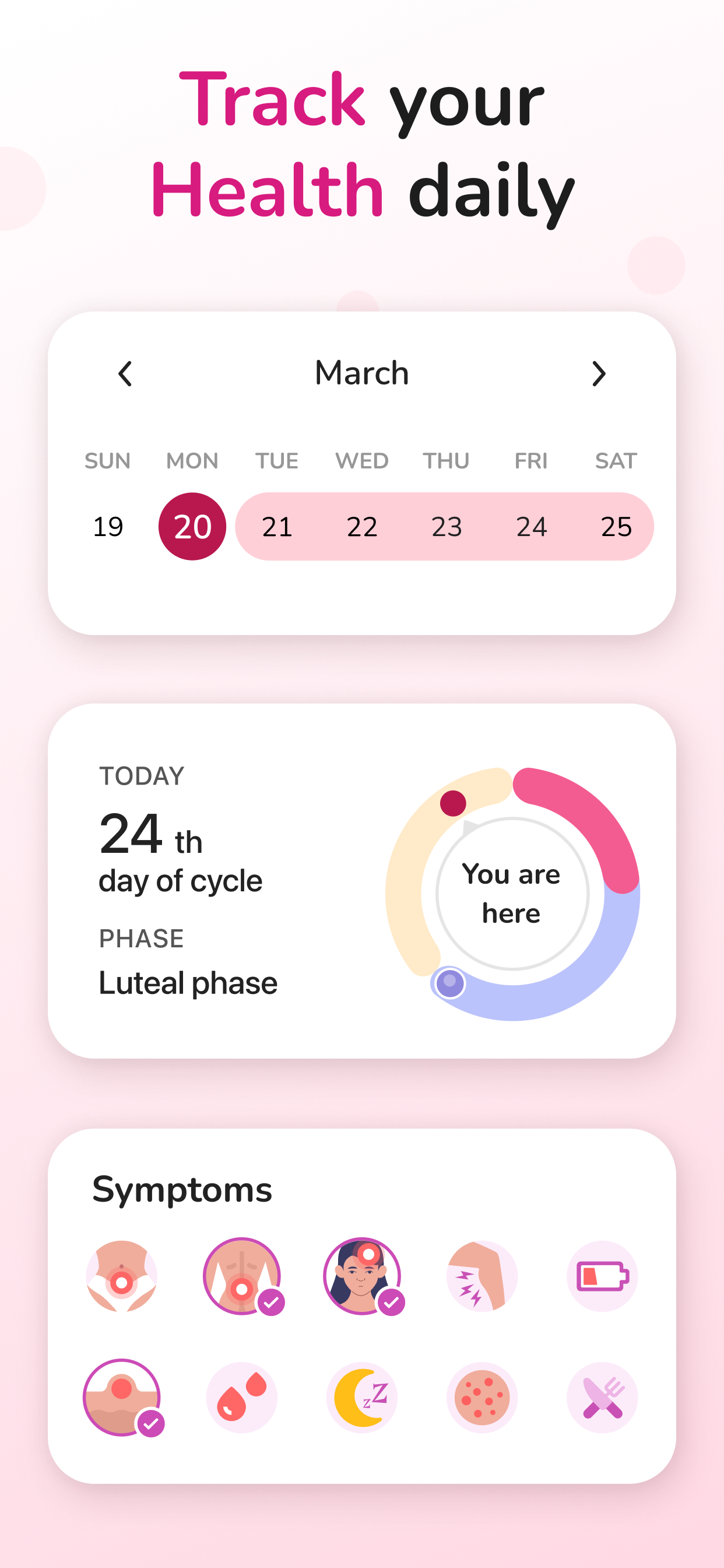 اسکرین شات برنامه Period Tracker and Calendar 3