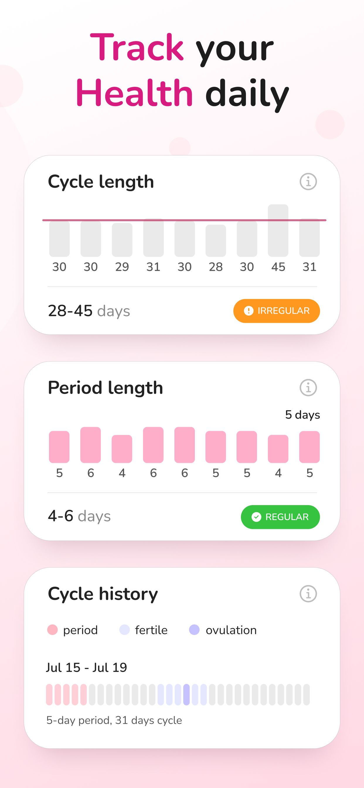 اسکرین شات 5 برنامه Period Tracker and Calendar