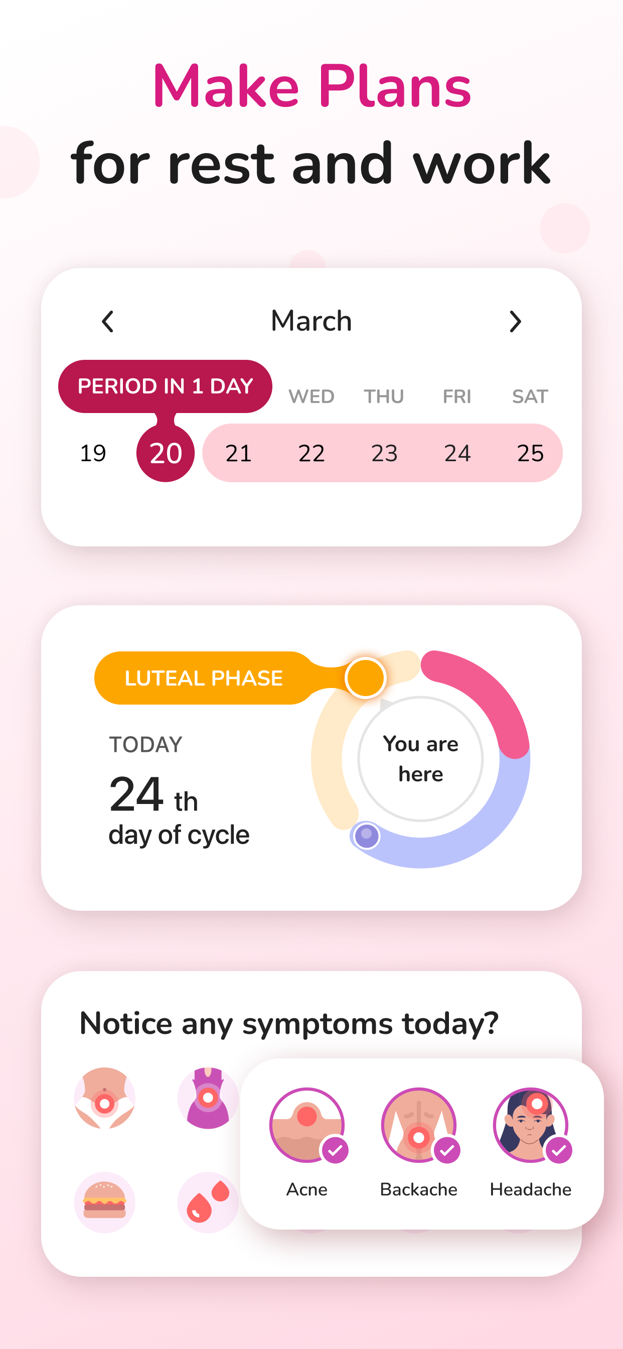 اسکرین شات 3 برنامه Period Calendar, Cycle Tracker