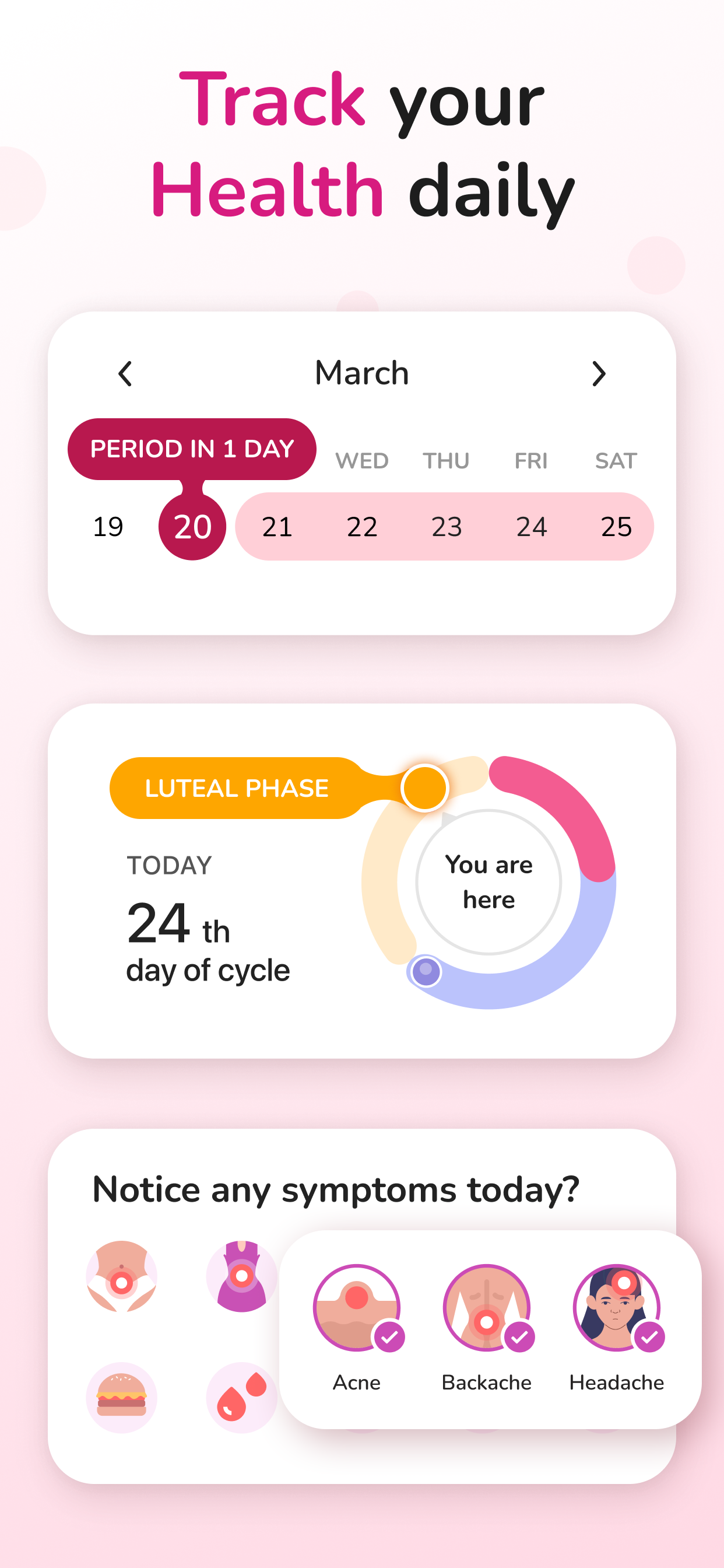 اسکرین شات 3 برنامه Period Tracker and Calendar