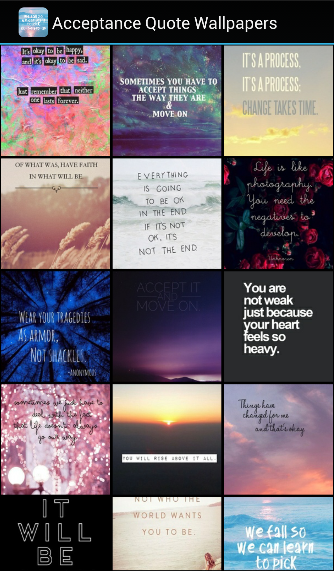 اسکرین شات 1 برنامه Acceptance Quote Wallpapers