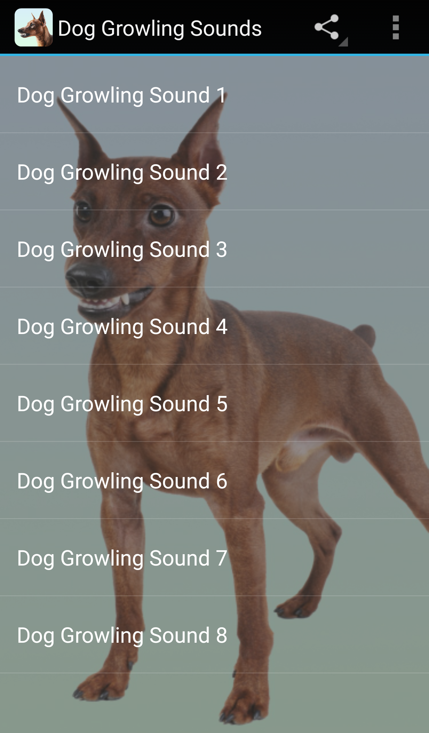 اسکرین شات 1 برنامه Dog Growling Sounds