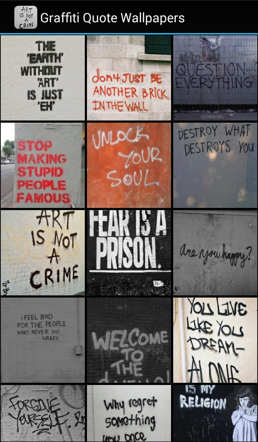 اسکرین شات 1 برنامه Graffiti Quote Wallpapers