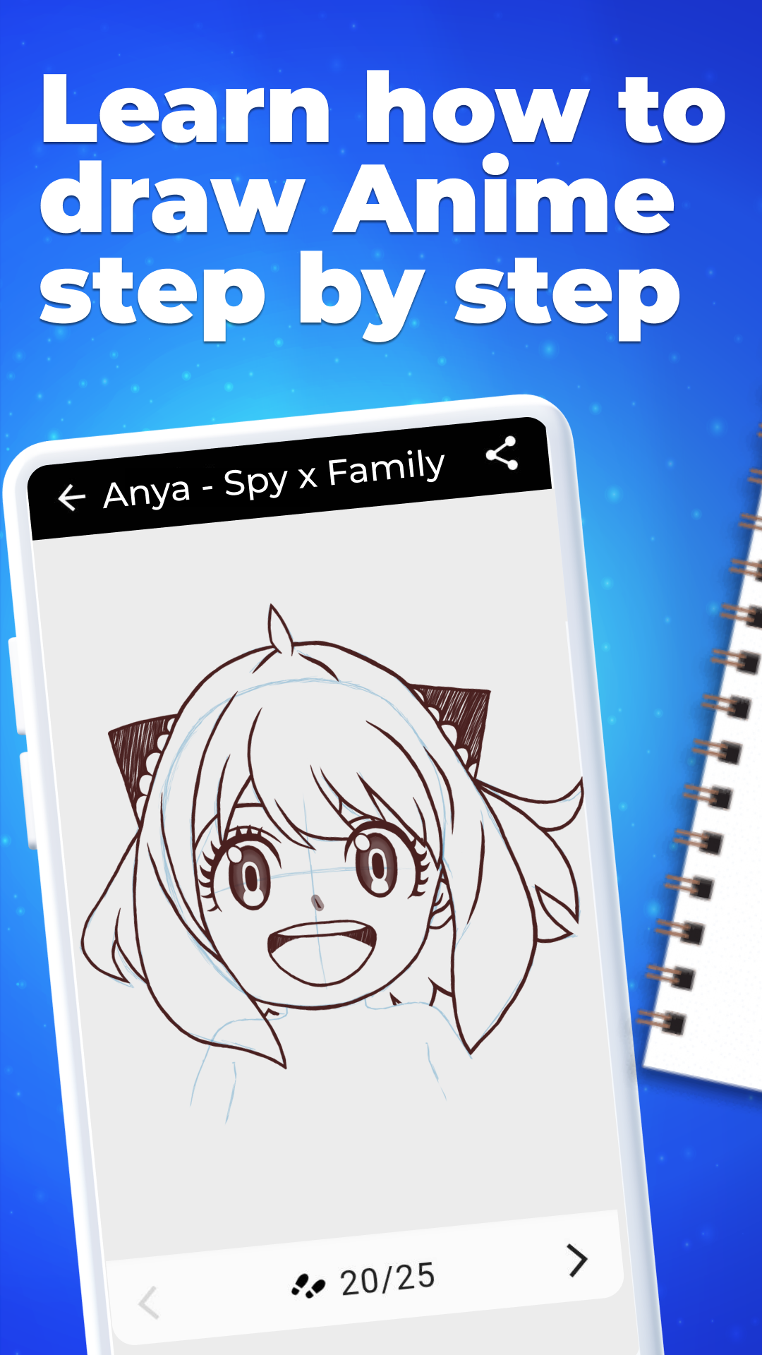 اسکرین شات 1 برنامه How to Draw Anime - Mangaka