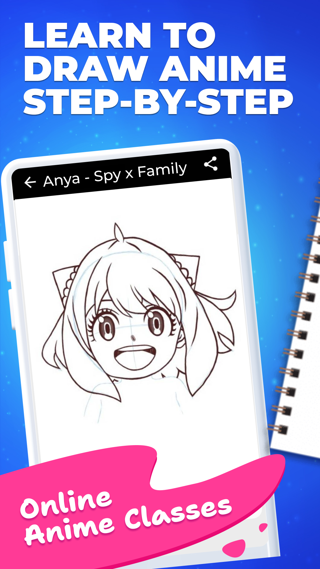 اسکرین شات 1 برنامه How to Draw Anime - Mangaka
