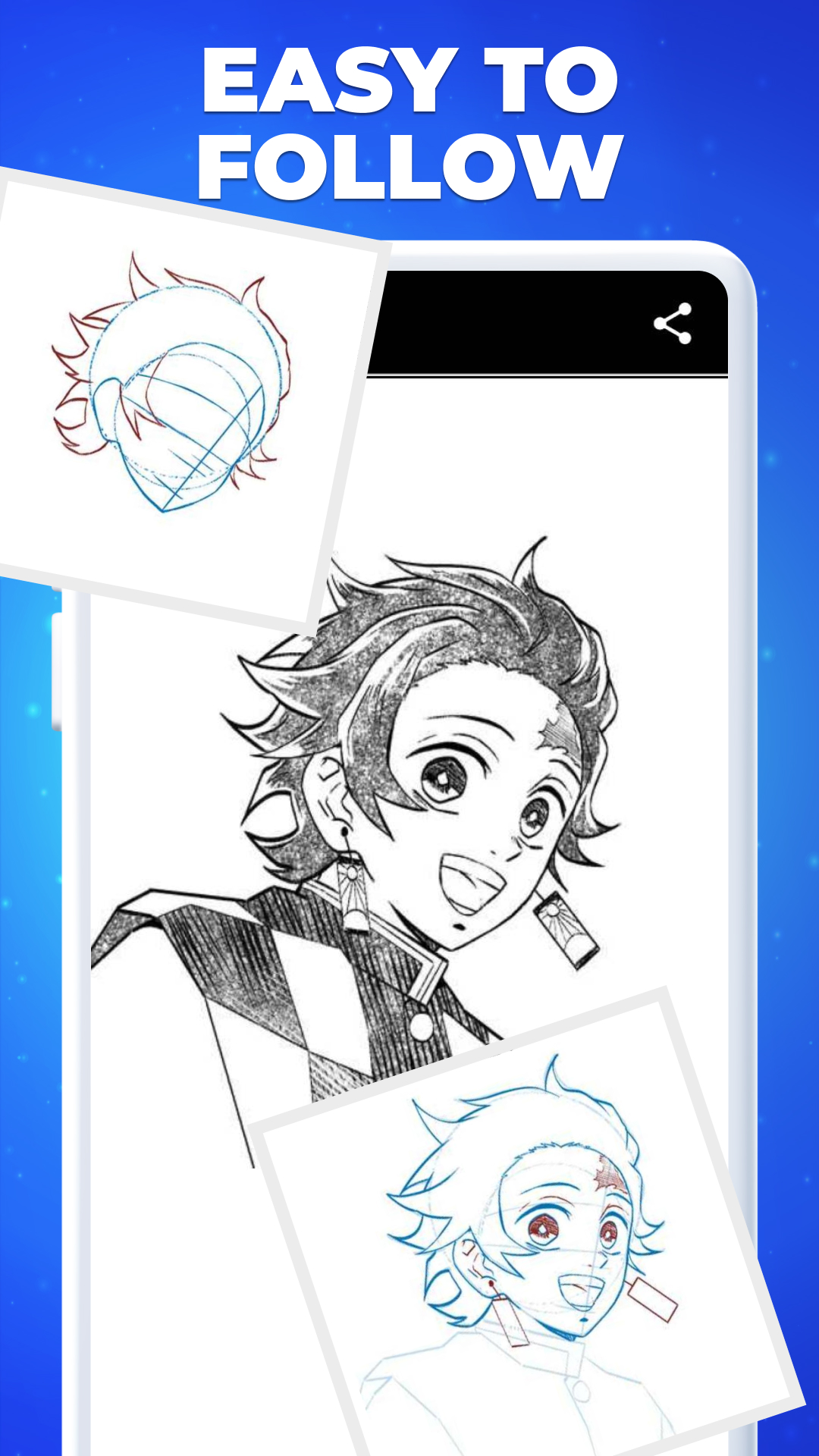 اسکرین شات 5 برنامه How to Draw Anime - Mangaka