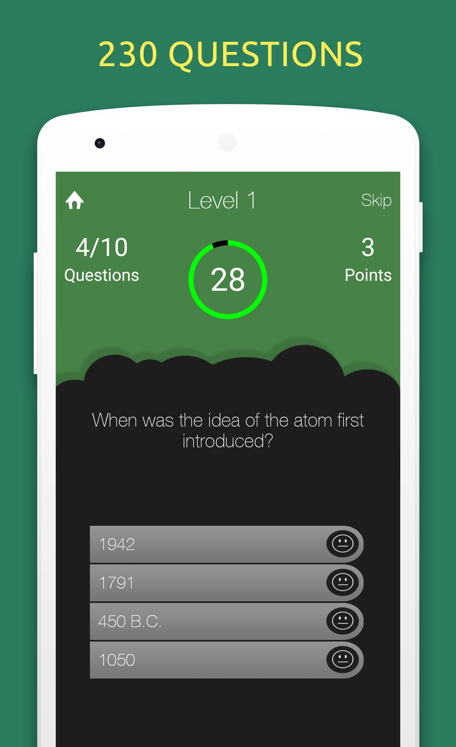 اسکرین شات 1 برنامه Science Quiz Test Trivia Game