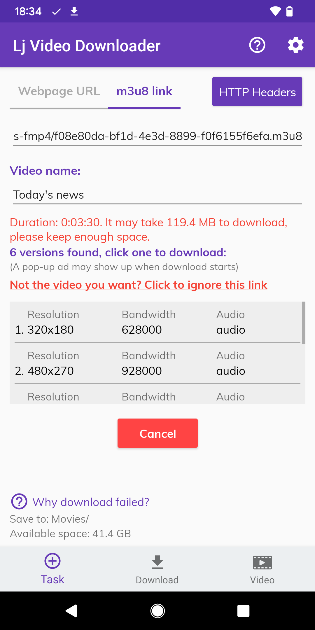 اسکرین شات 3 برنامه Lj Video Downloader (m3u8,mp4)