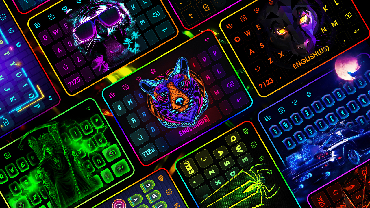 اسکرین شات 1 برنامه Neon LED Keyboard Fonts, RGB