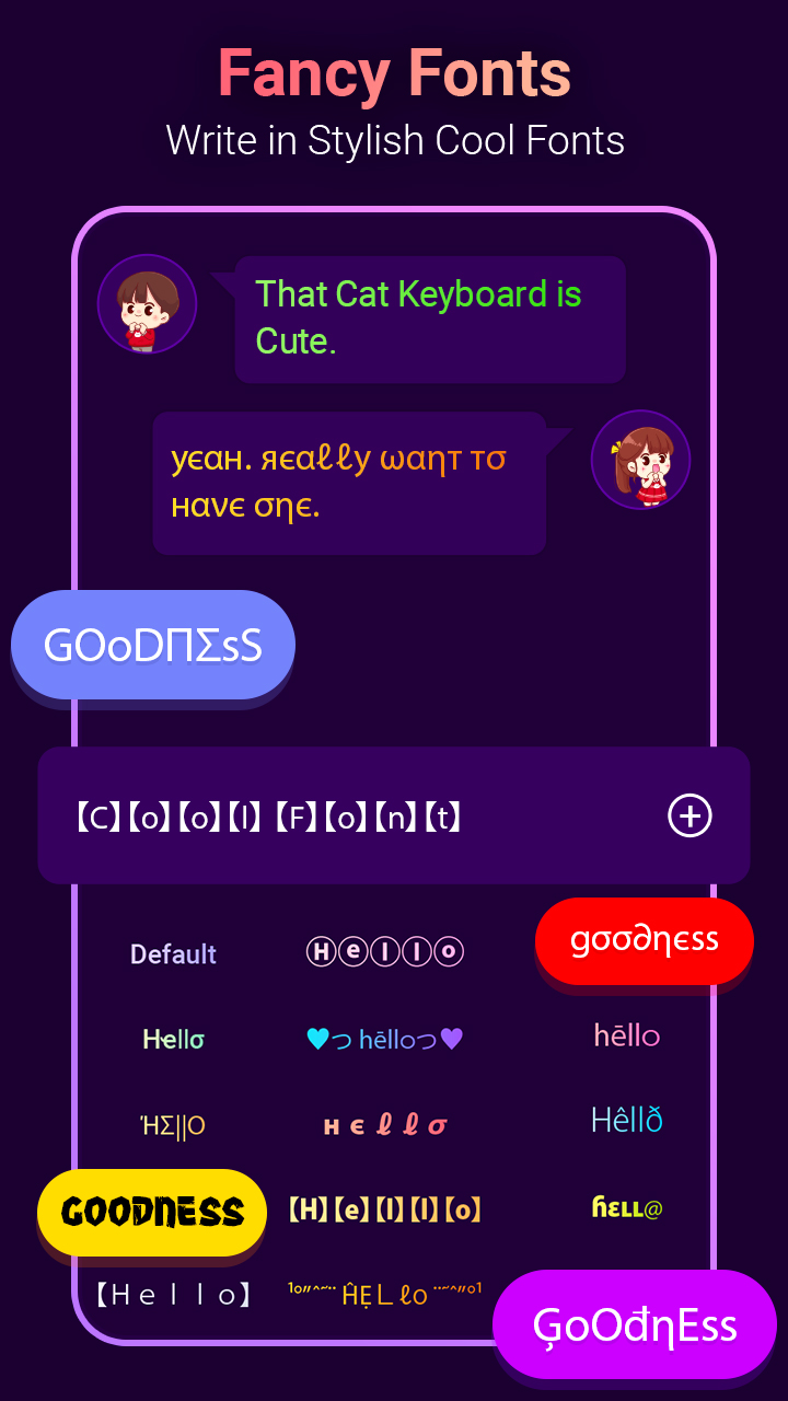 اسکرین شات 4 برنامه Neon LED Keyboard Fonts, RGB