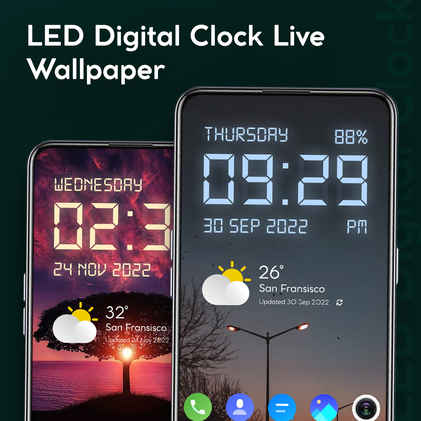 اسکرین شات 5 برنامه Led Digital Clock- Smart Clock