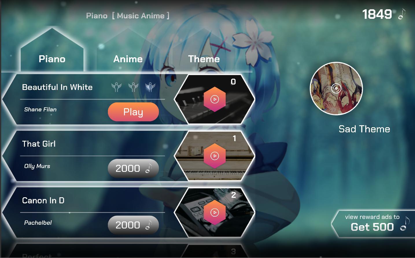 اسکرین شات 1 بازی Piano Tile - The Music Anime