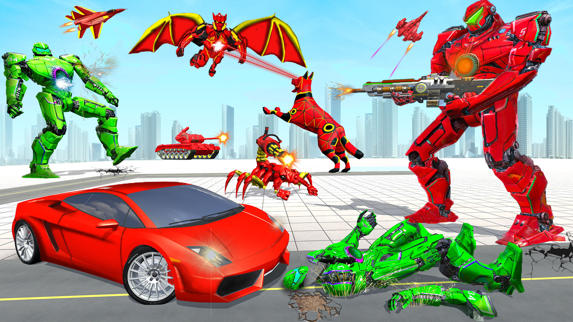اسکرین شات 1 برنامه Wild Jackal Robot Bike Games