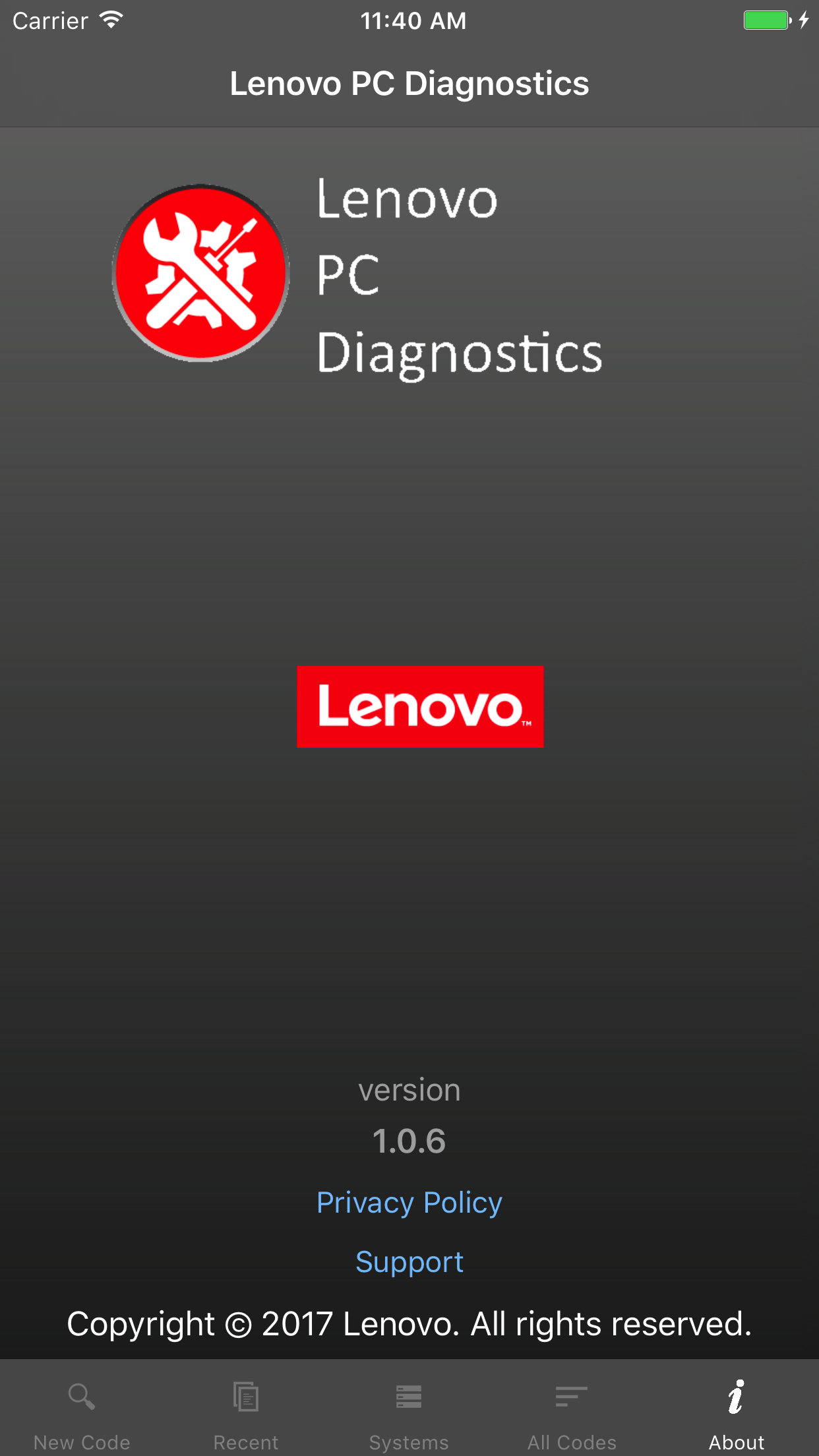 اسکرین شات 2 برنامه Lenovo PC Diagnostics 2.0