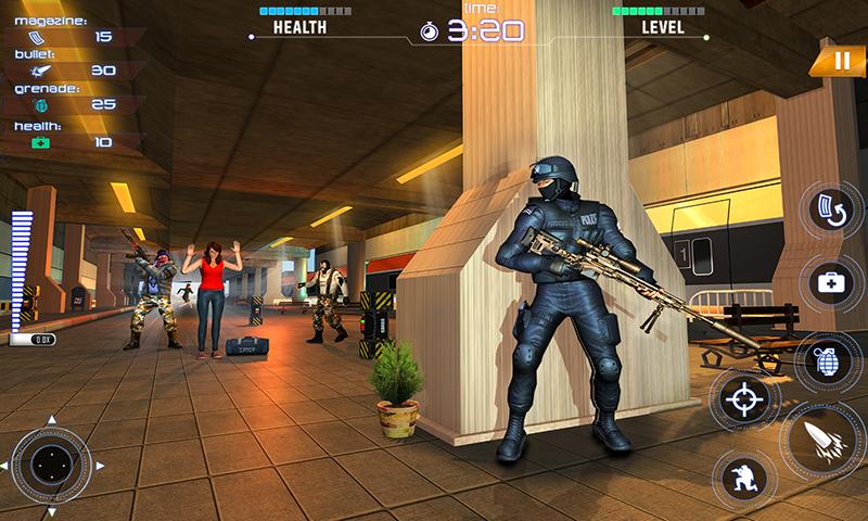 اسکرین شات 4 برنامه FPS Commando Train Gun Shooter