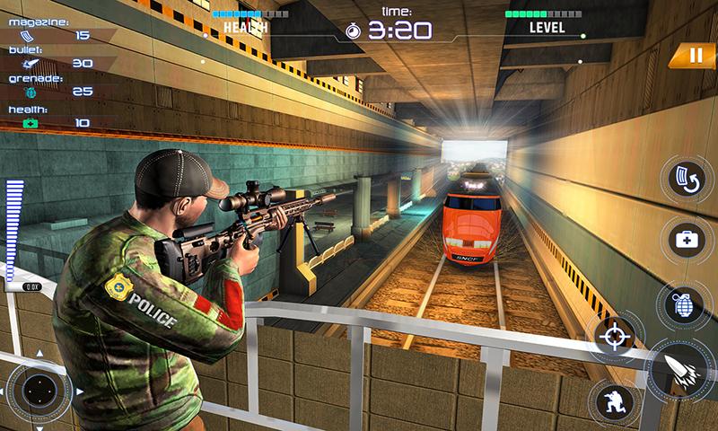 اسکرین شات 1 برنامه FPS Commando Train Gun Shooter