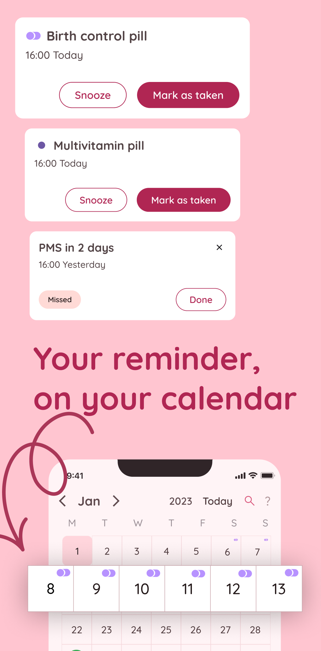 اسکرین شات 2 برنامه Life: Period Tracker Calendar