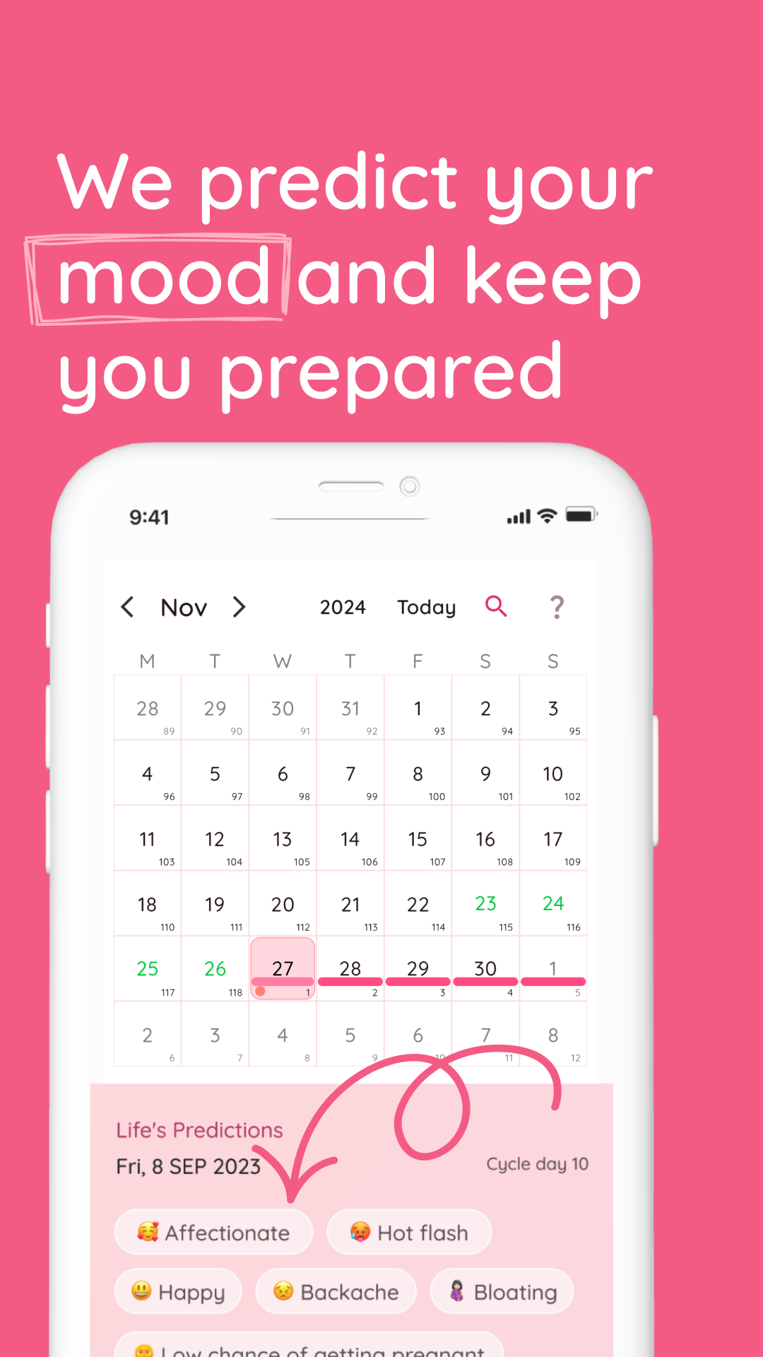 اسکرین شات 3 برنامه Life: Period Tracker Calendar