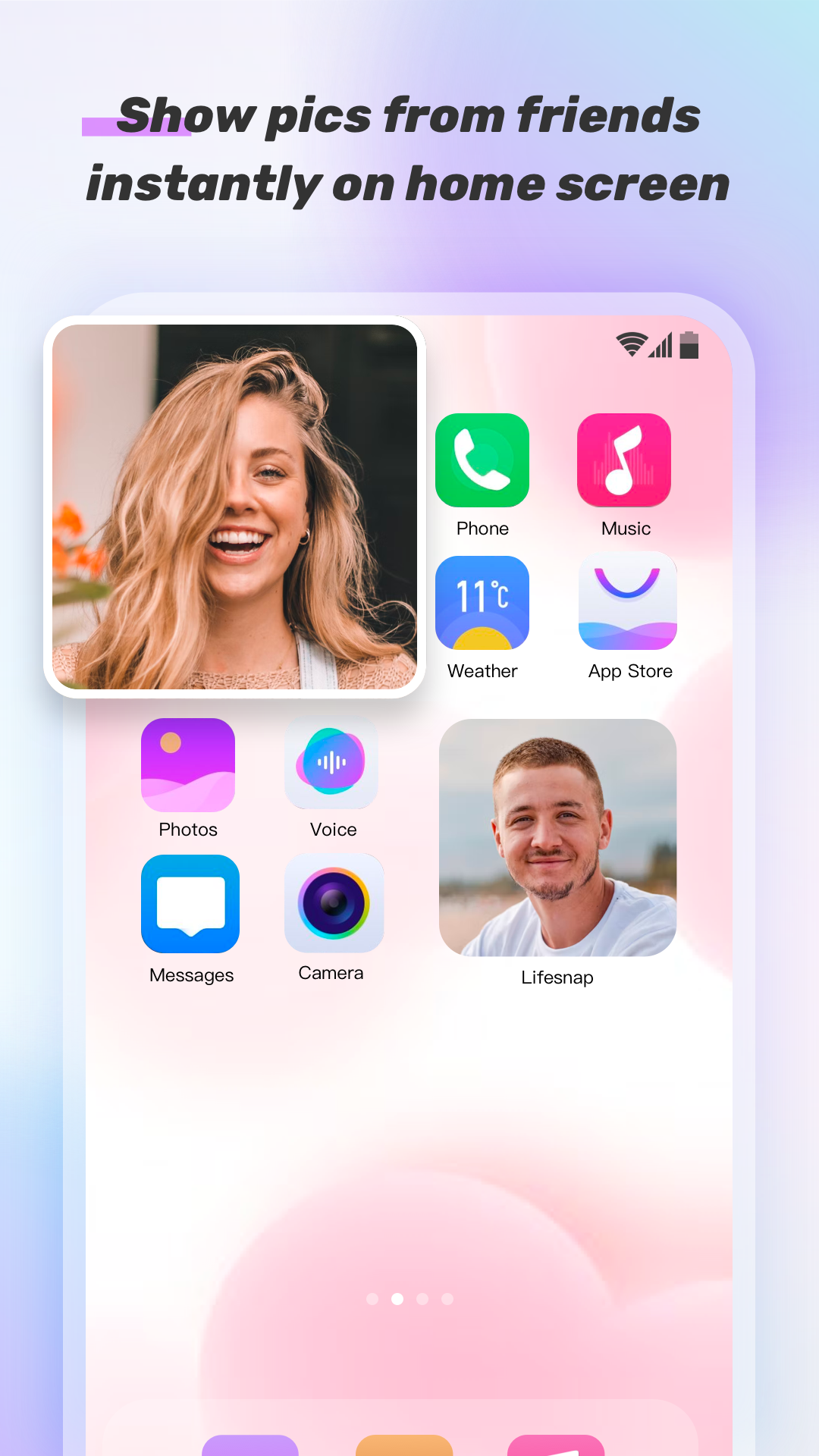 اسکرین شات 1 برنامه LifeSnap Widget: Pics, Friends