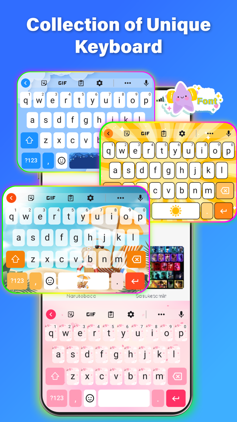 اسکرین شات 2 برنامه Fonts Keyboard: Themes & Emoji
