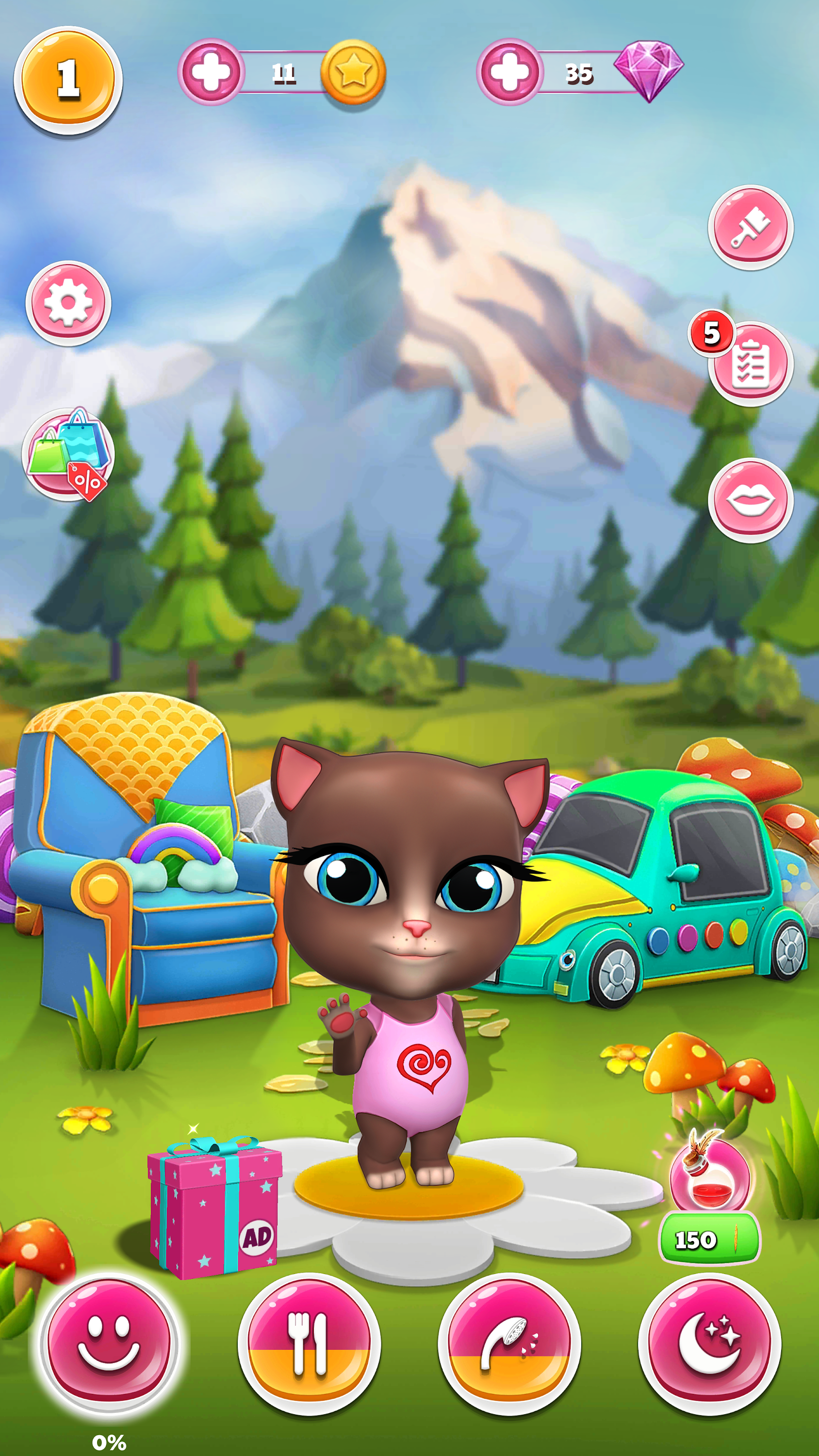 اسکرین شات 1 بازی Lily The Cat: Virtual Pet Game