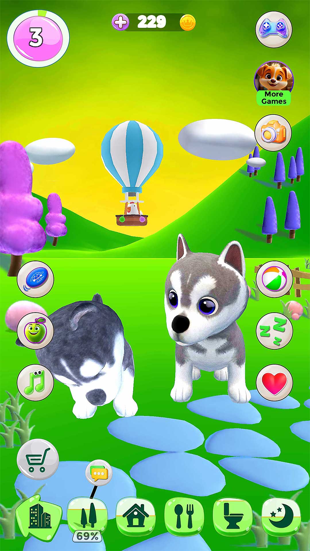 اسکرین شات 1 بازی Talking Husky Dog