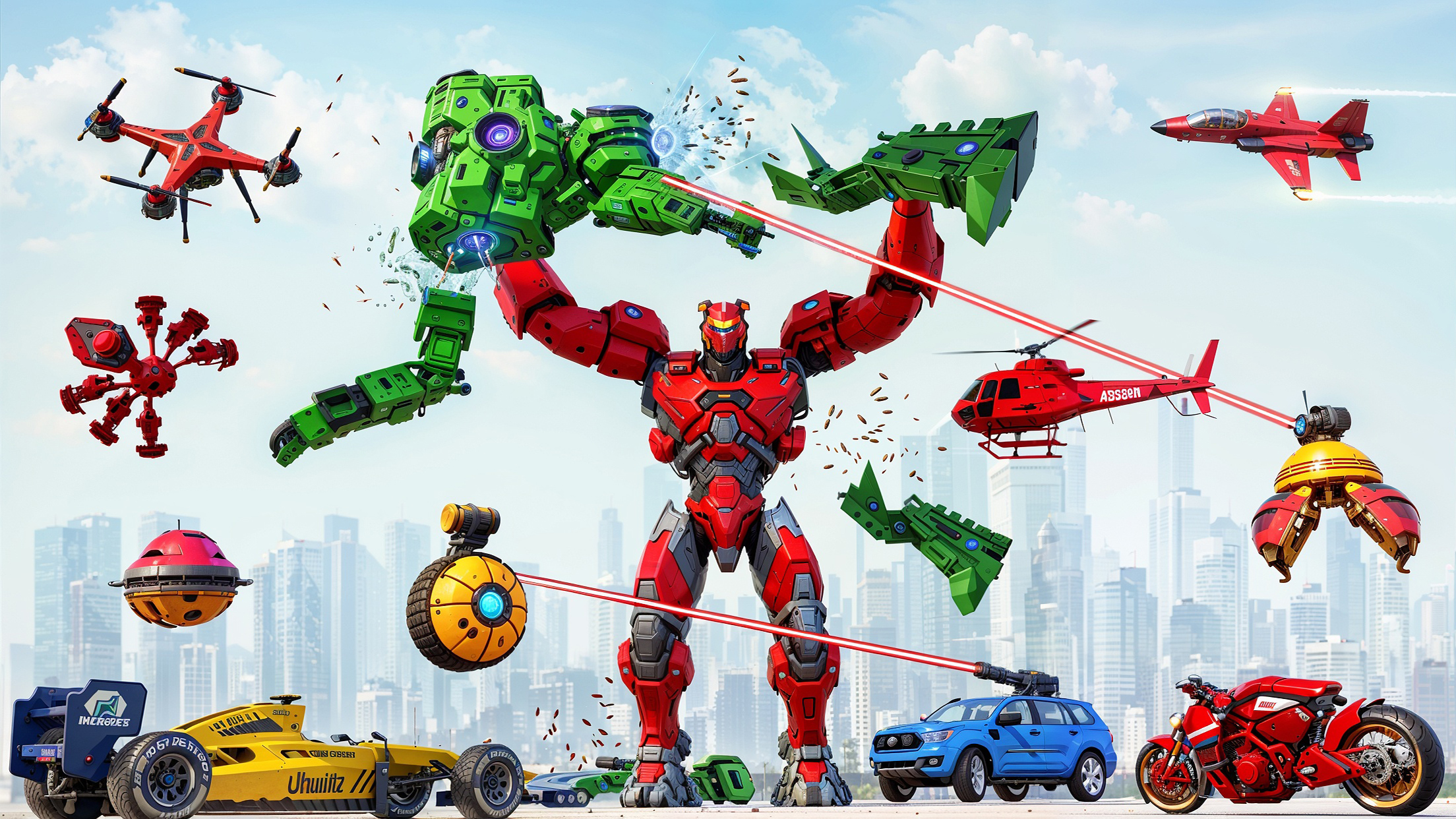 اسکرین شات 3 برنامه Jet Robot Car Transform Game