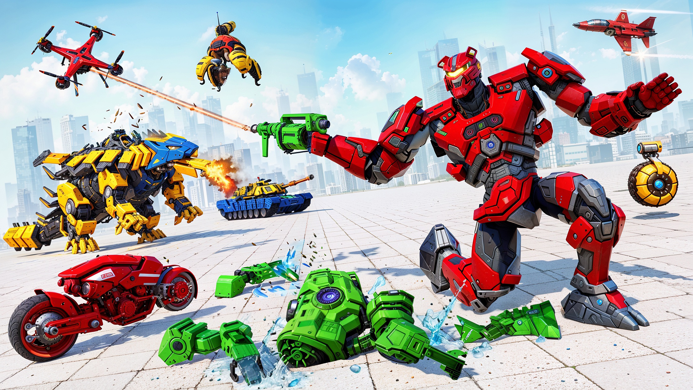 اسکرین شات 1 برنامه Jet Robot Car Transform Game