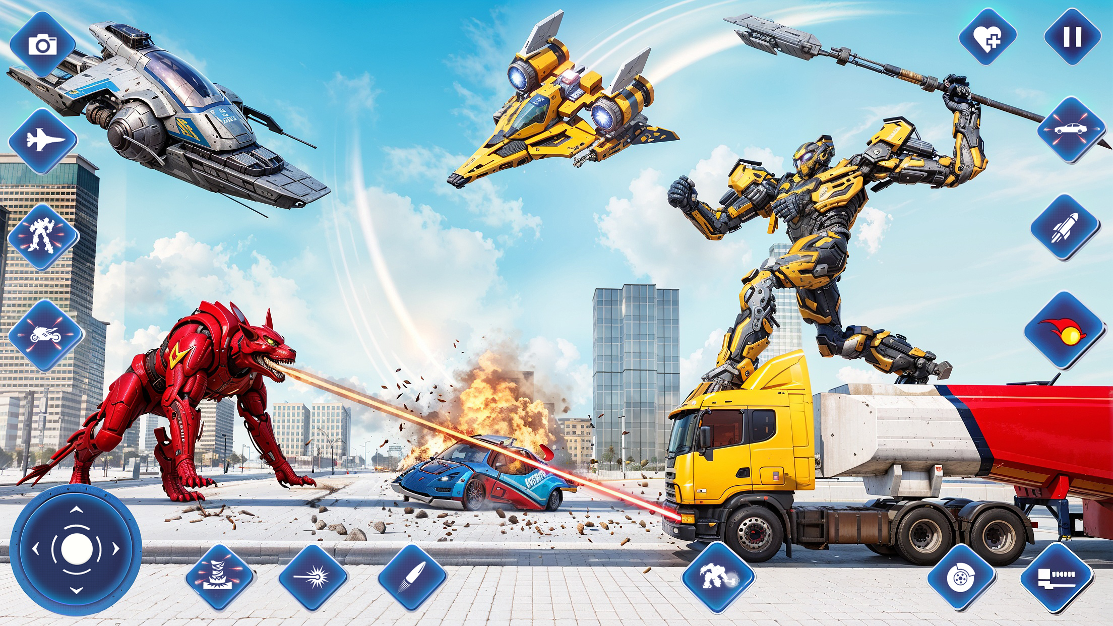 اسکرین شات 5 برنامه Jet Robot Car Transform Game