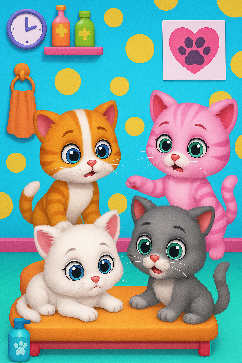 اسکرین شات 2 برنامه Cute Cat Care and Babyshower