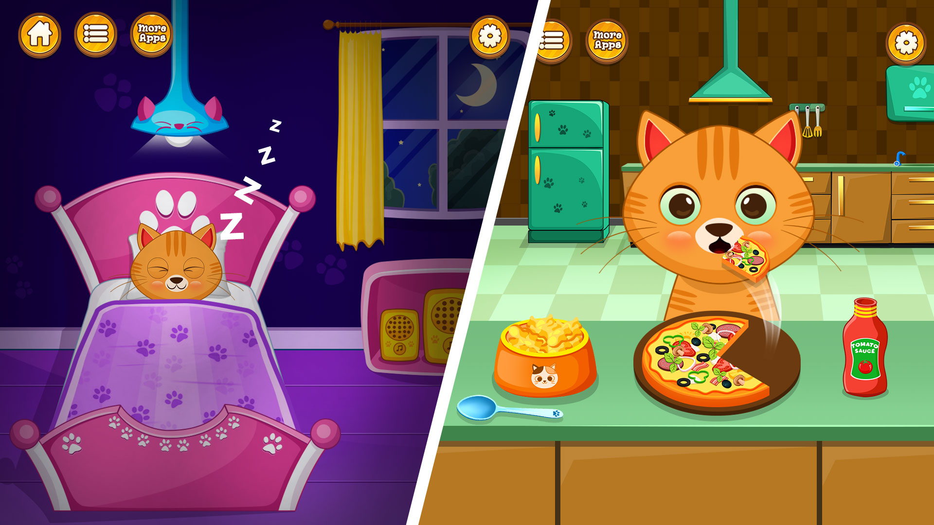 اسکرین شات 1 برنامه Virtual cat pet care life