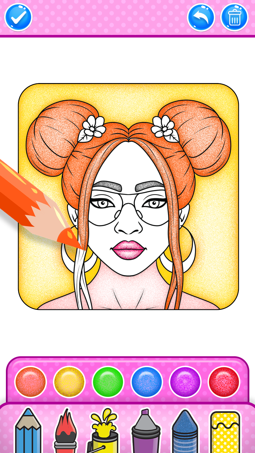 اسکرین شات 4 برنامه Glitter Lips Coloring Game
