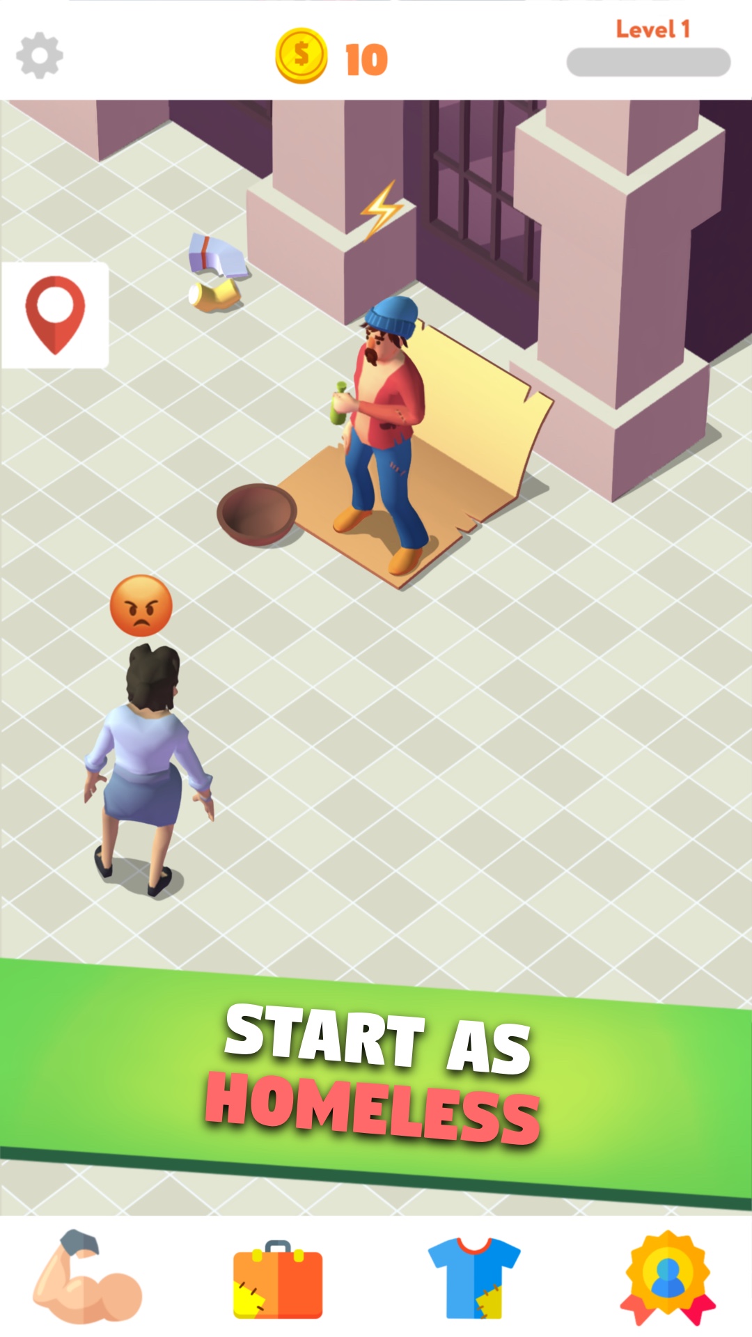 اسکرین شات 1 بازی Idle Nomad - Bum Clicker