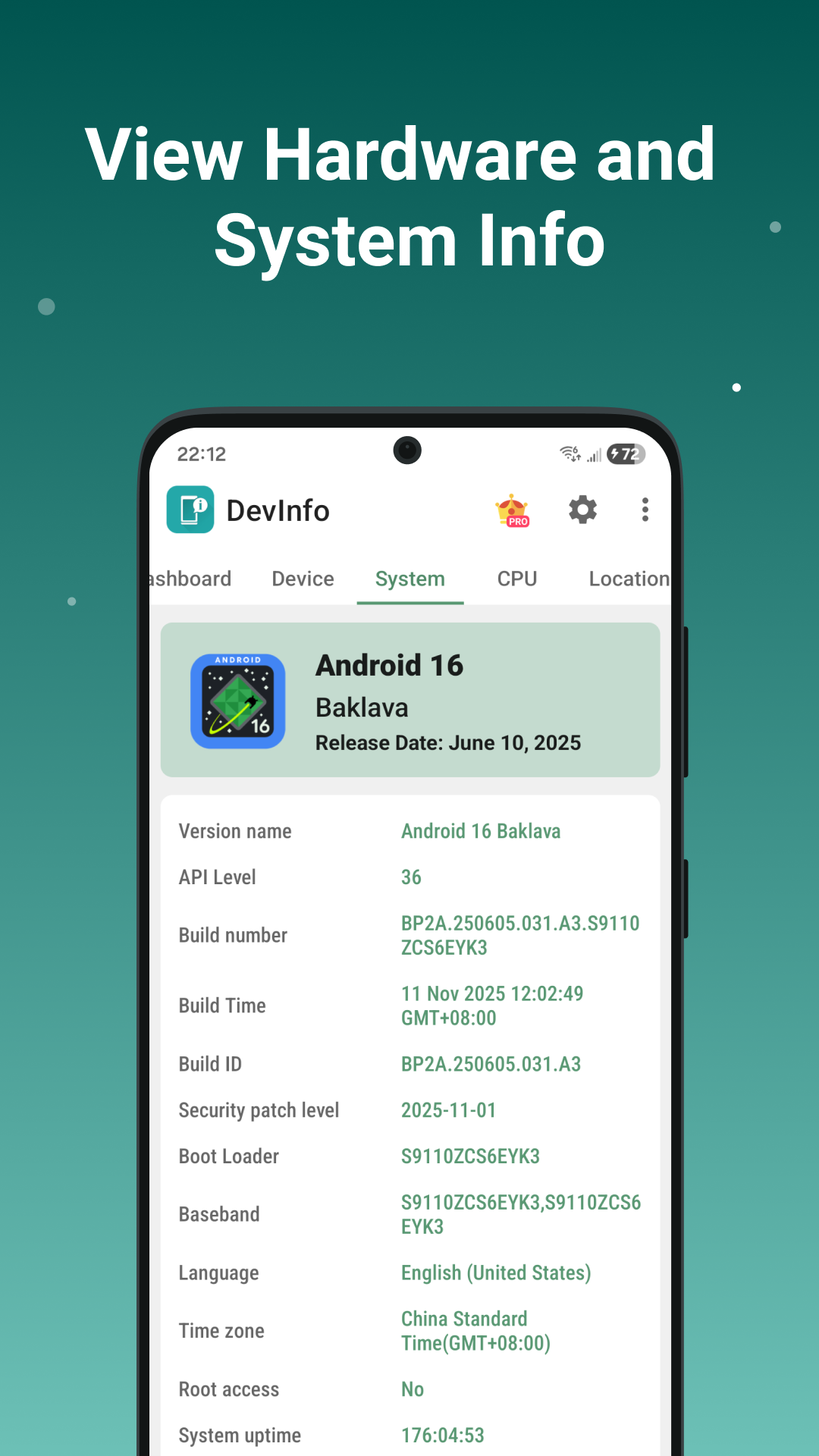 اسکرین شات 2 برنامه Device Info: View phone info