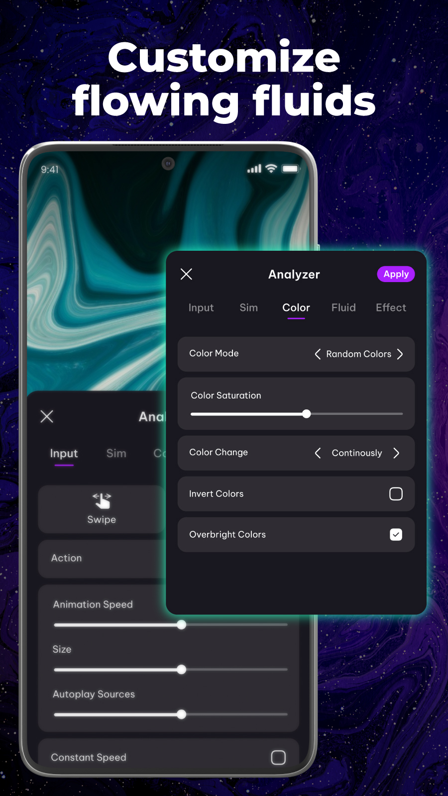 اسکرین شات 4 برنامه 4D Wallpaper: Fluid Simulation